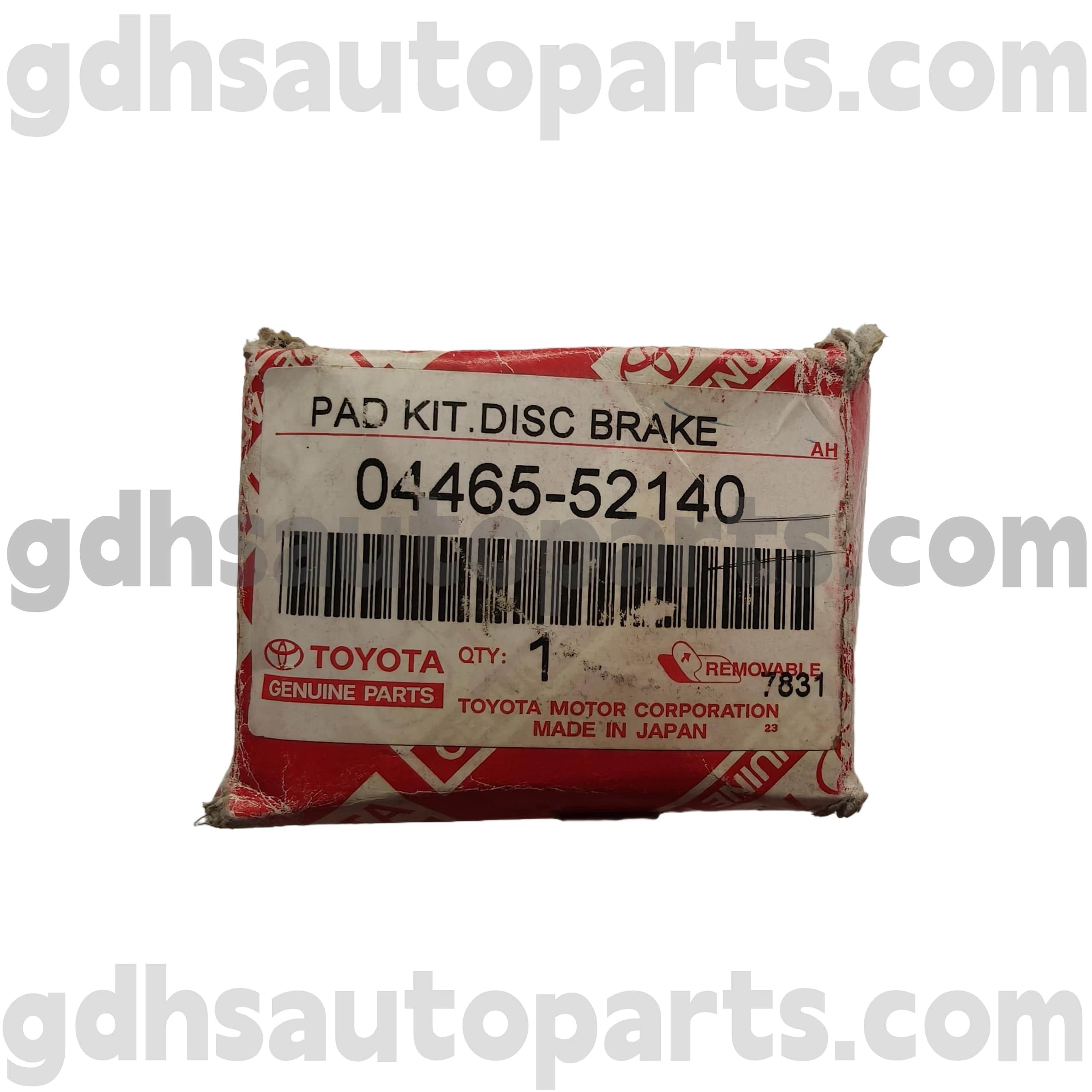 04456-52140 TOYOTA Bahagian tulen Pad brek depan untuk casis no. AXP41 DLX