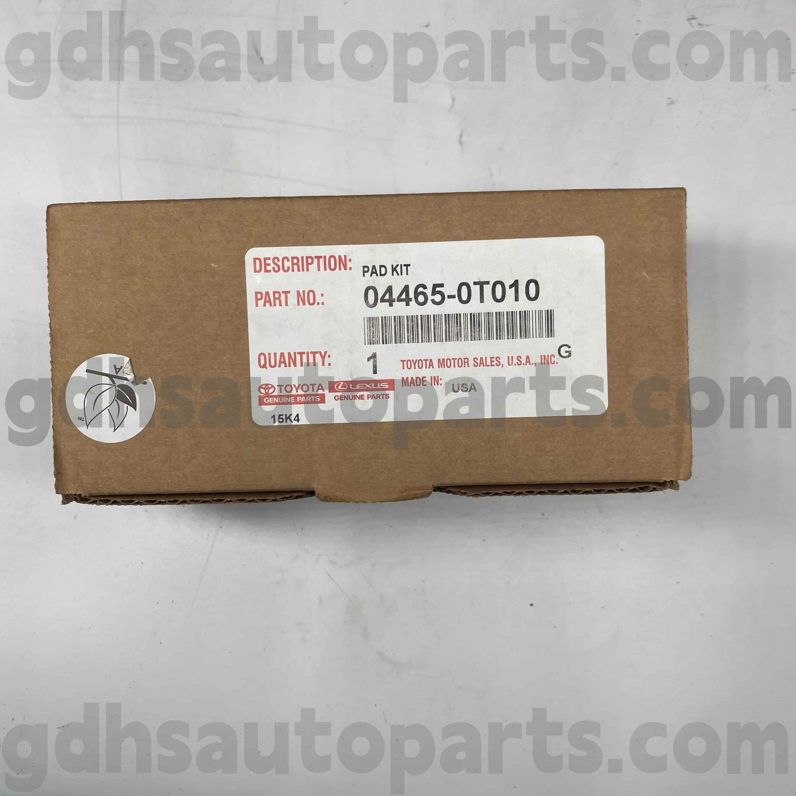 04465-0T010 TOYOTA Bahagian tulen Pad brek depan untuk venza casis no. AGV1# GGV1#