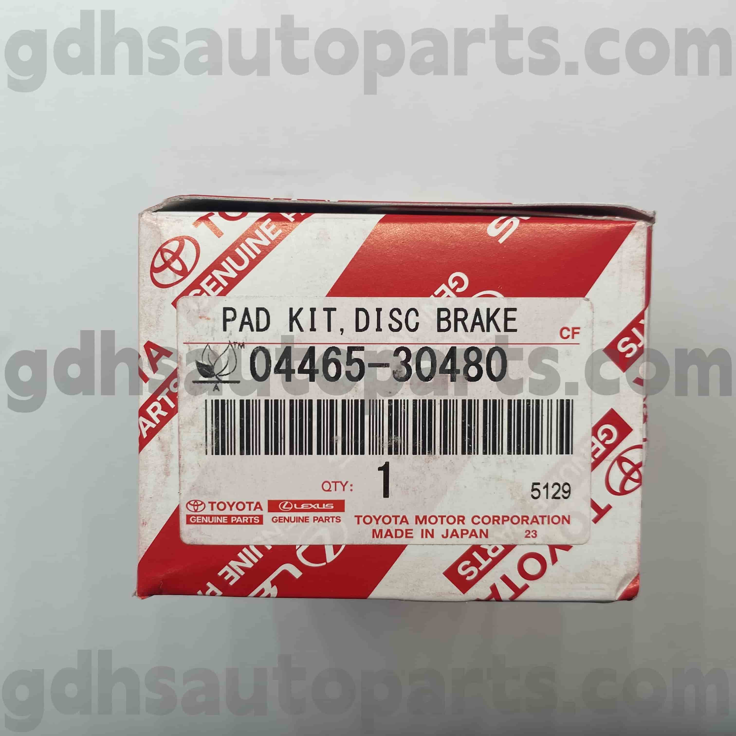 04465-30480 Toyota Bahagian tulen Pad brek depan untuk Mark X, Crown, Lexus adalah siri casis no. GSE30 Grx