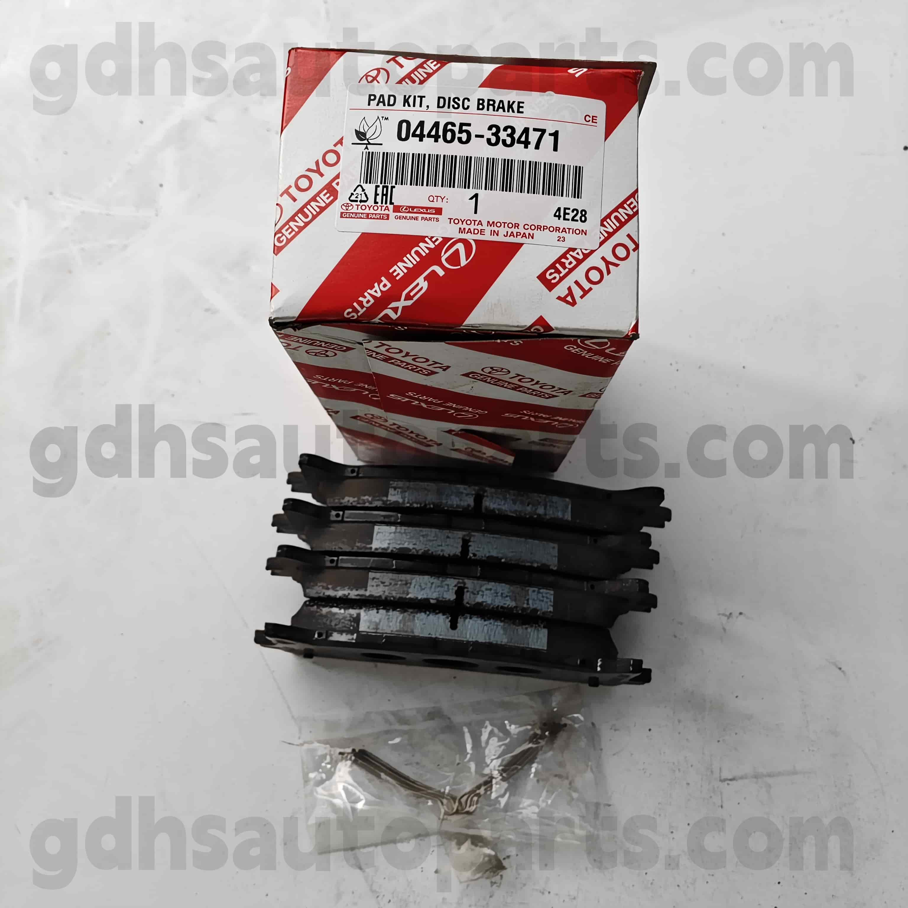 04465-33471 Toyota Bahagian Tulen Pad Brek Depan Untuk Camry 、 Lexus ES240/350 Chassis no. ACV51, ASV50, AVV50..TAIW