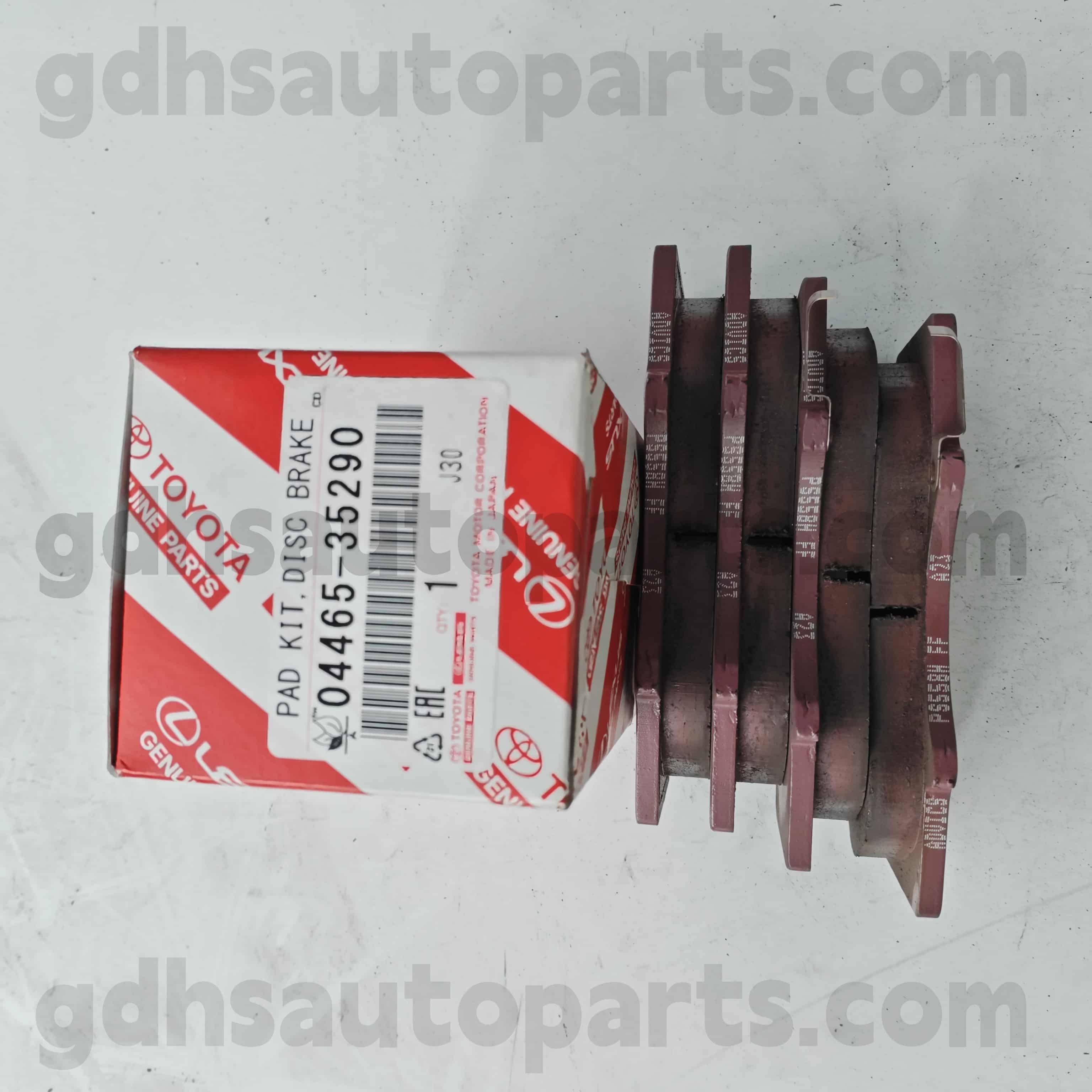 04465-35290 Toyota Bahagian tulen Pad brek depan untuk Land Cruiser Prado 、 Fortuner 、 fj Cruiser 、 Hilux 、 Sequoia Chassis No.Grj12#, KDJ120, KZJ120, LJ12#, RZJ12#