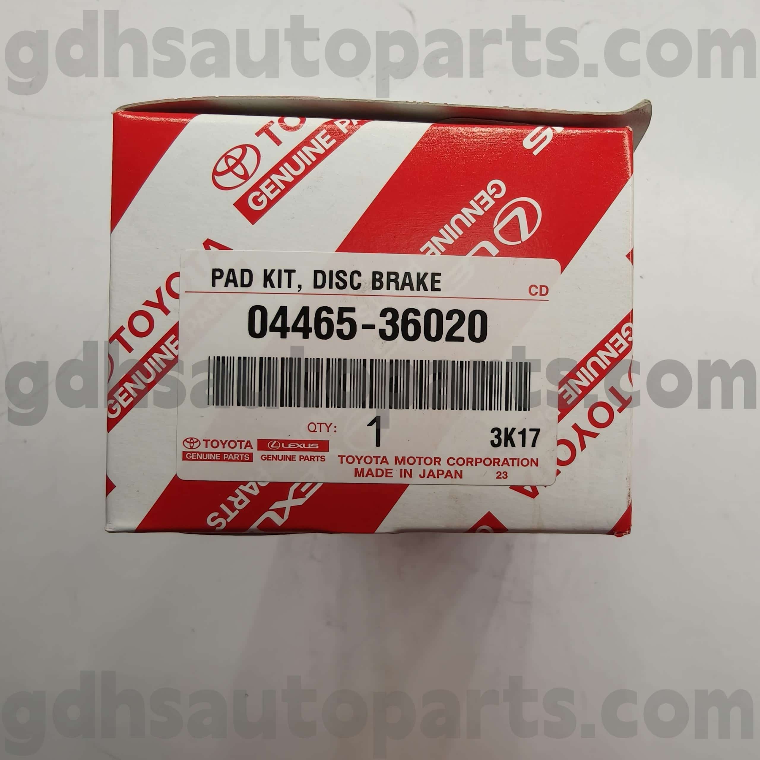 04465-36020 Toyota Bahagian tulen Pad brek depan untuk casis coaster no. HZB RZB# BB4##