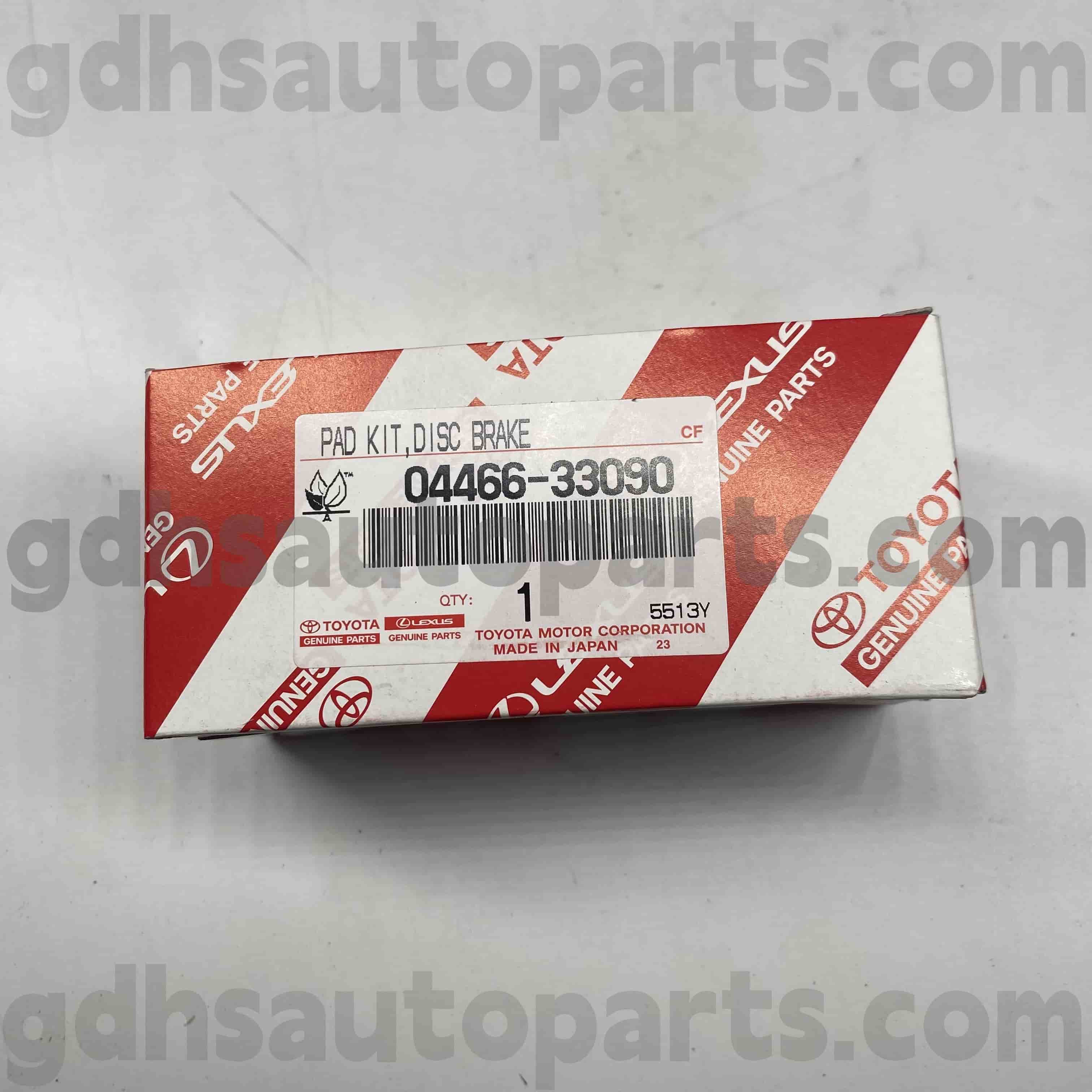 04466-33090 Toyota Bahagian tulen Pad brek belakang untuk Camry, Lexus ES300/330 Chassis no. ACV30 MCV30 ES