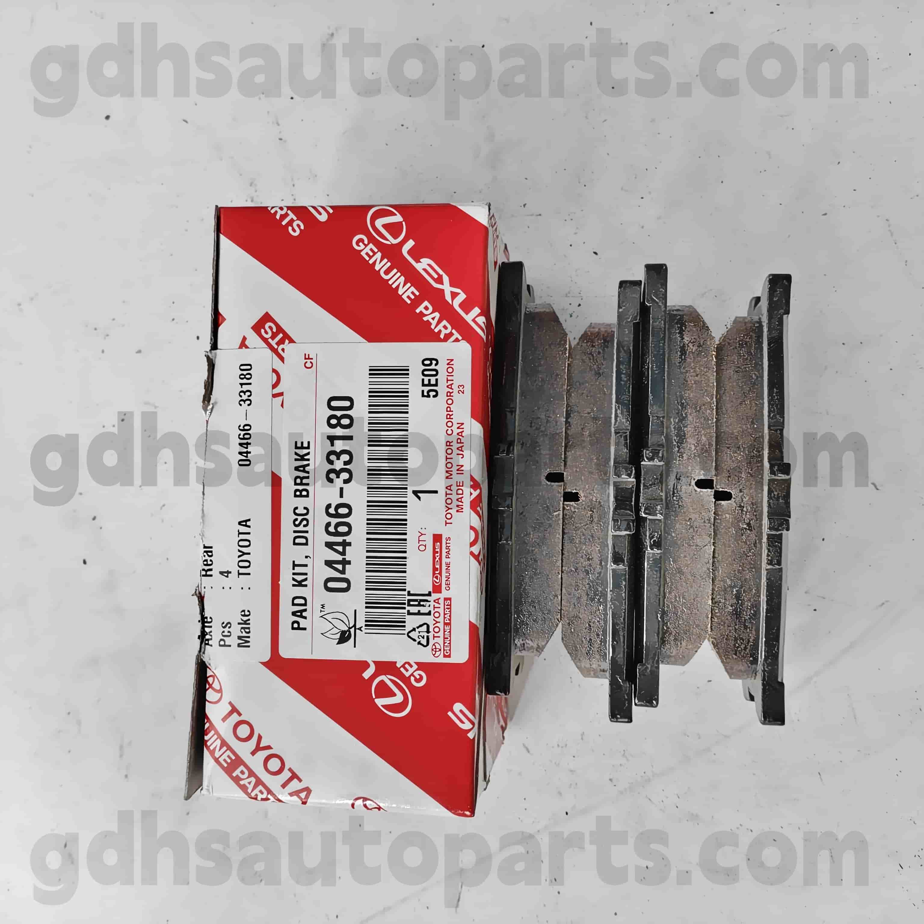 04466-33180 Toyota Bahagian tulen Pad brek belakang untuk Camry 、 Lexus ES240/350 Chassis no. Ahv40..jpp
