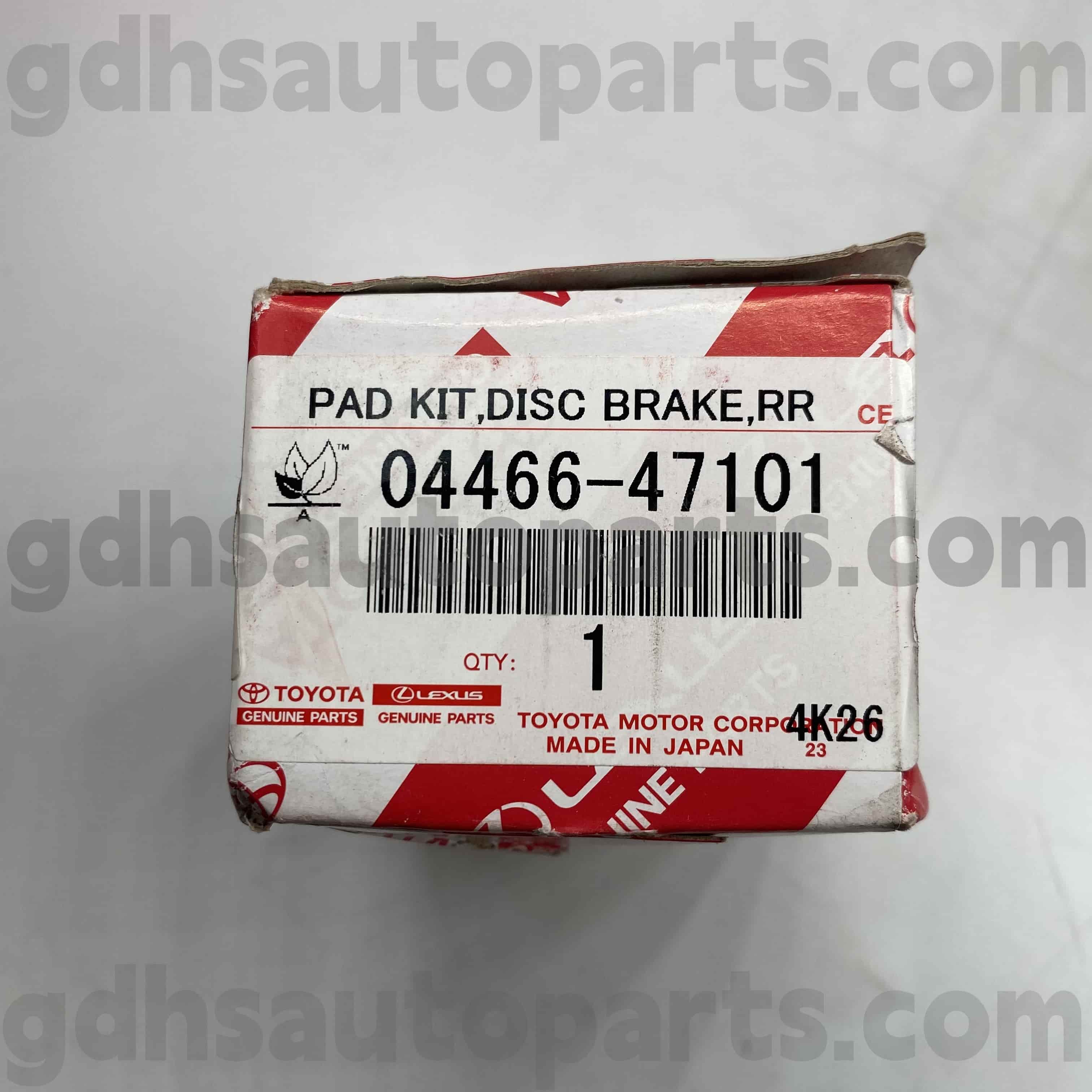 04466-47101 Toyota Bahagian Tulen Pad Brek Belakang Untuk Corolla (China), Levin