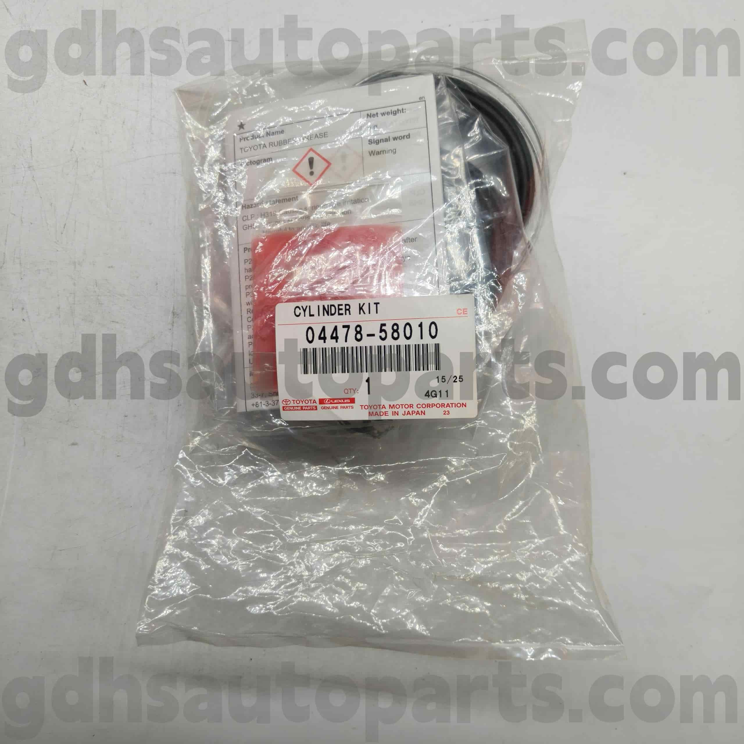 04478-58010 Toyota Bahagian Tulen Kit Silinder Brek Depan Untuk Camry, Alphard, Lexus ES350 Chassis No. Ane1#, ZNE1#
