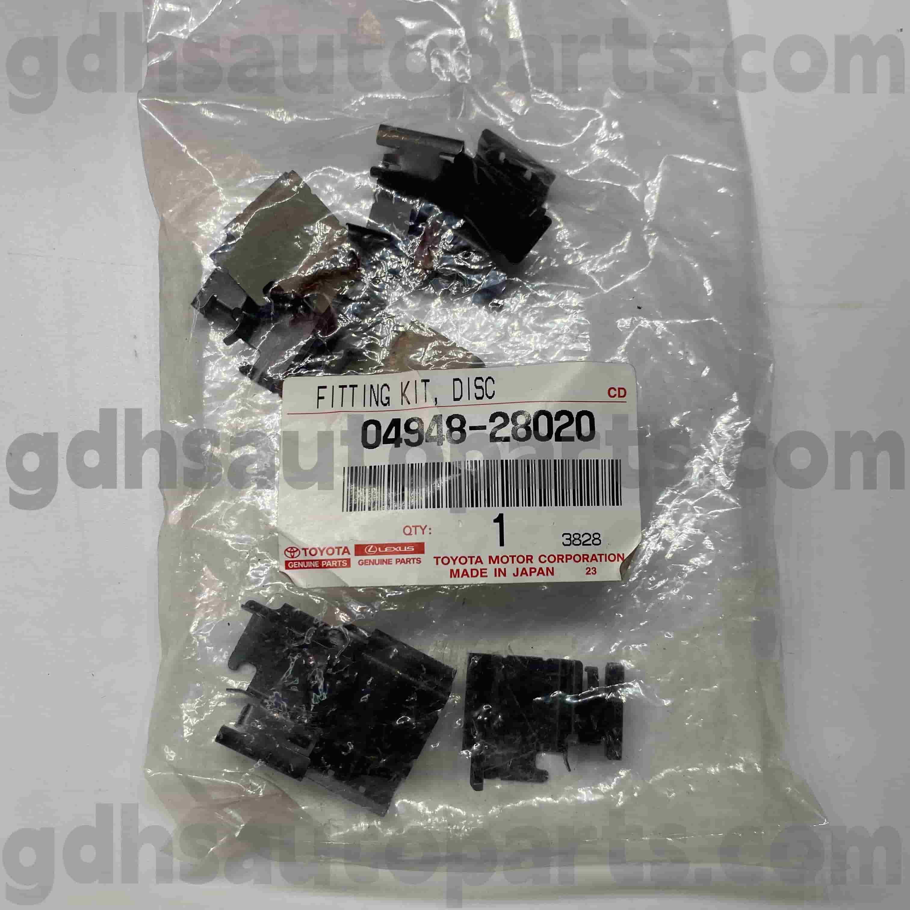 04948-28020 Toyota Bahagian Tulen Kit Pembaikan Pad Brake untuk Previa, Alphard, Previa, Esttima Chassis no. GGH20