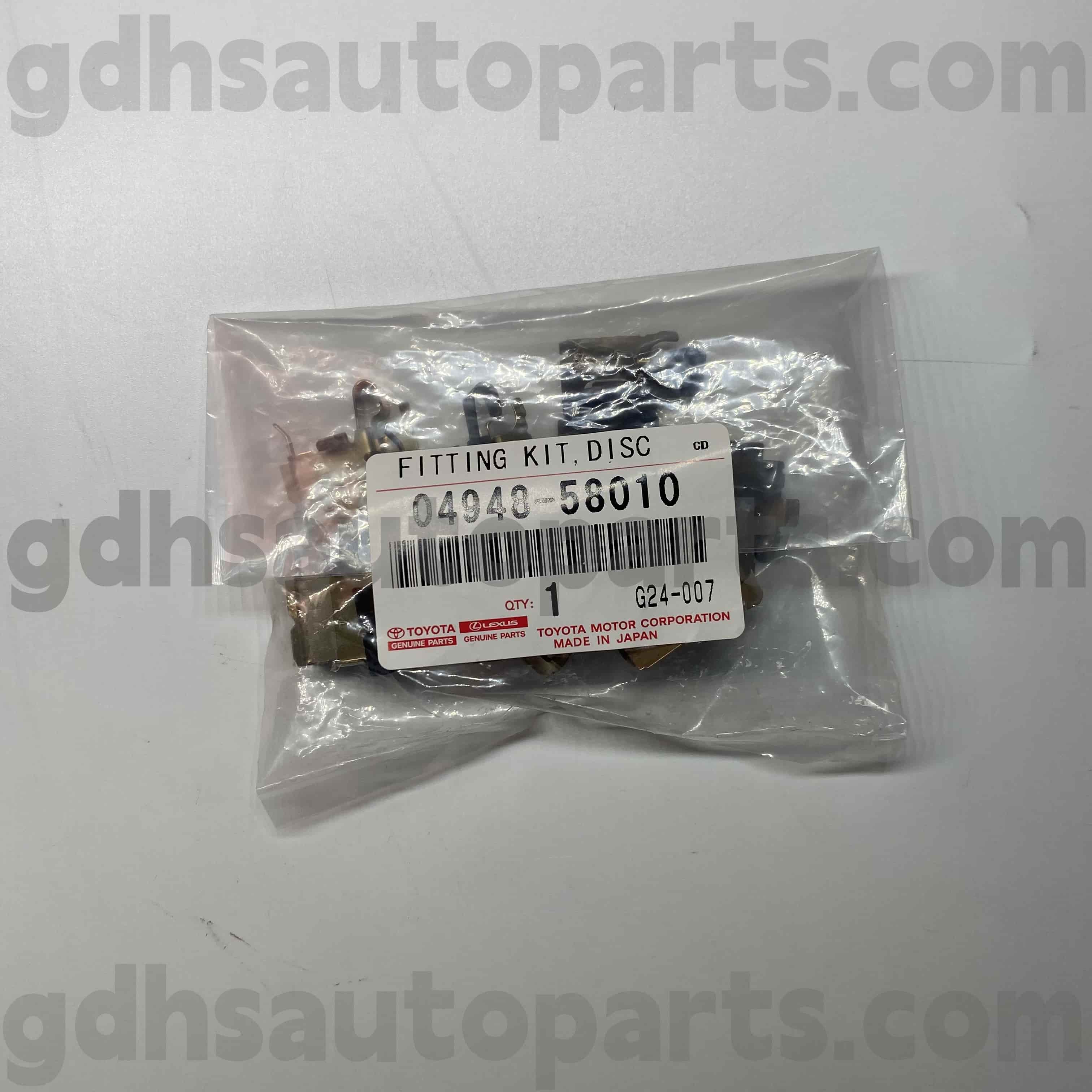 04948-58010 Toyota Bahagian Tulen Kit Pembaikan Pad Brake untuk Harrier/Hybrid, Yaris, Lexus LBXChassis no. ZRE120 ZRE152 ZSP9#