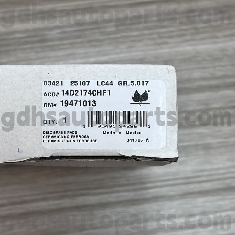 14D2174CHF1 Acdelco Brake Pad untuk Escalade OE No.19241013
