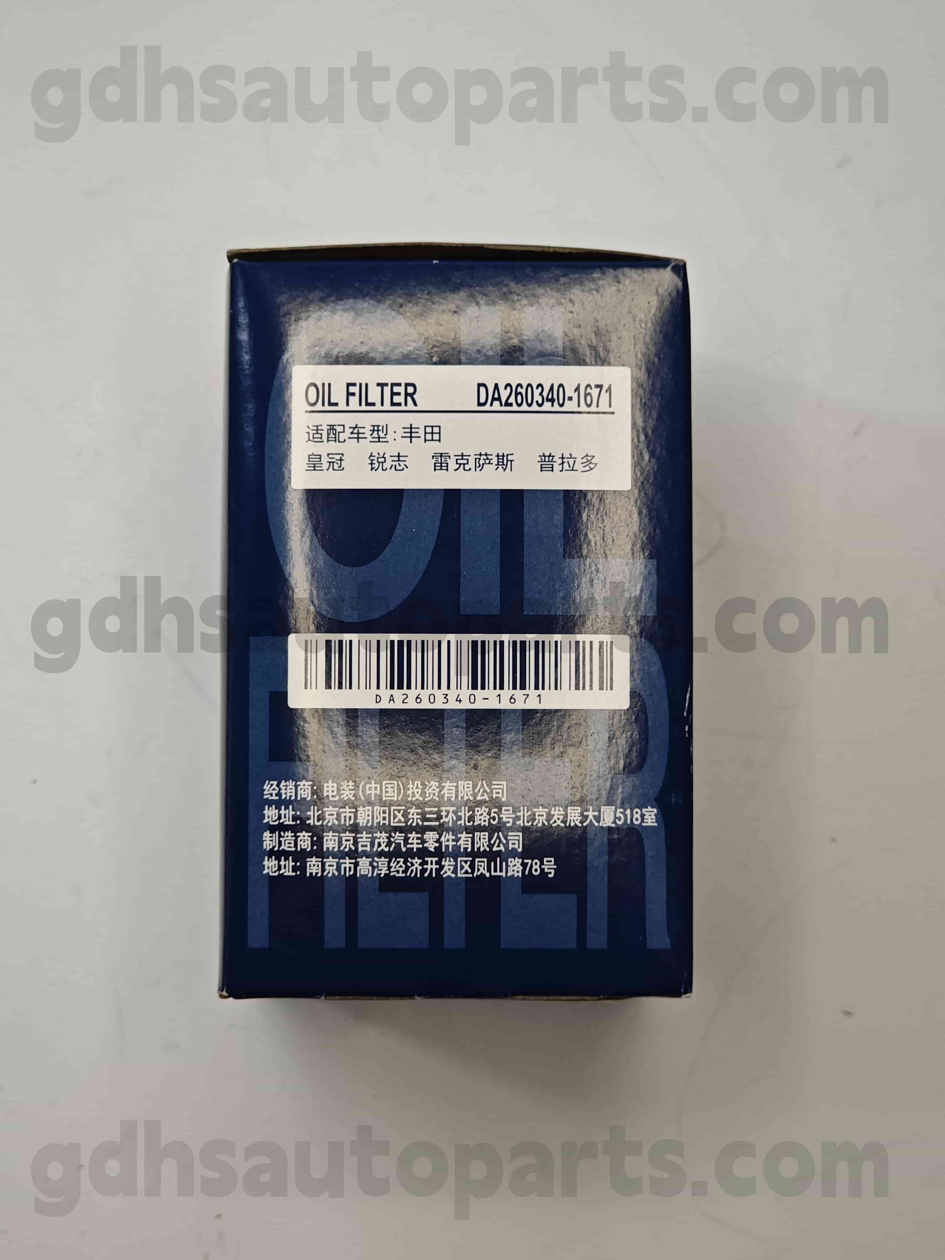 DA260340-1671 Toyota Bahagian Tulen Penapis Minyak Casis NO. GRX122 GRS182 OE NO. 04152-yzzd5